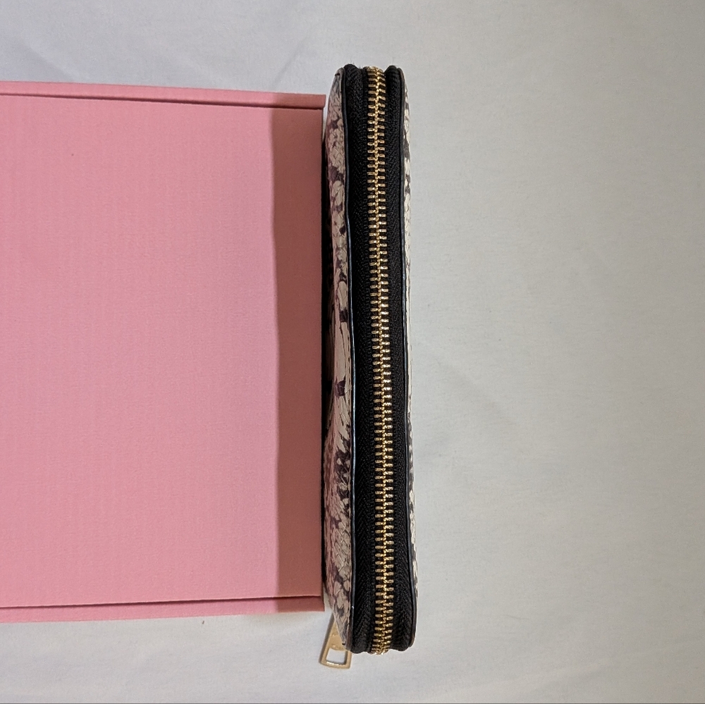 Coach Python Embossed Zip Wallet Black White Snak… - image 7